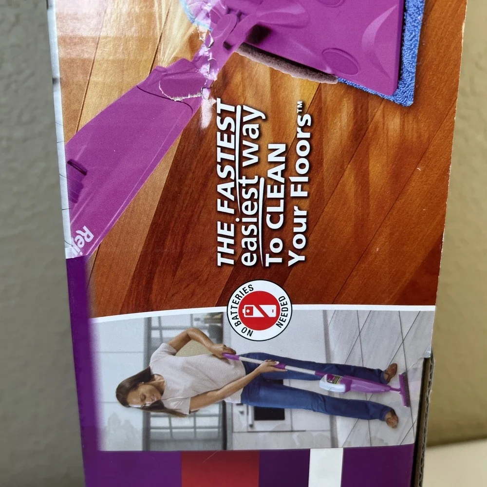 New- Rejuvenate Click N Clean Multi-Surface Microfiber Spray Mop & Grout Brush